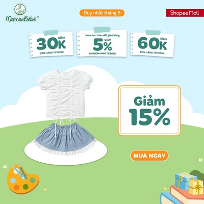 Bộ váy áo cộc tay La Pomme bèo nhún bồng bềnh - Sợi Jacquard Cotton mềm mại, thoáng khí – Bé gái - 9M - 5Y