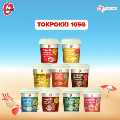 Thùng 24 hộp tokbokki Hàn Quốc O'food ăn liền 5 vị tiện lợi 105g