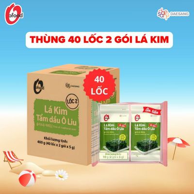 [Thùng 40 lốc] Rong biển / lá kim tẩm dầu ô liu 5g lốc 2 O'food ăn liền tiện lợi