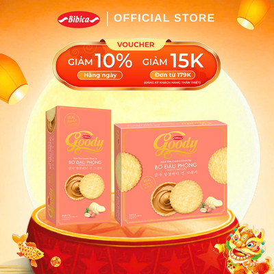 Bánh Goody Premium Cracker Khoai tây kem Bơ Đậu Phộng Bibica 112g, 224g