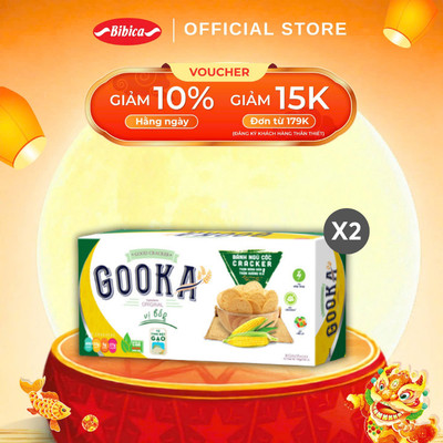 Combo 2 Bánh Gooka Cracker Ngũ Cốc Khoai Tây, Bắp Bibica 160g