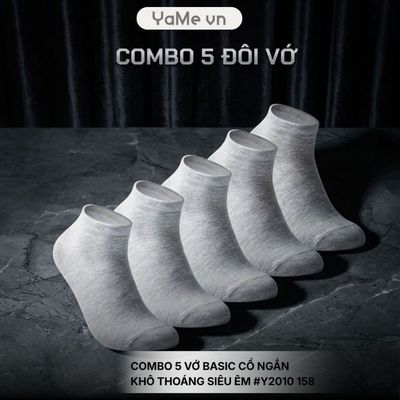 Vớ Basic Cổ Ngắn Khô Thoáng Siêu Êm #Y2010 158 Combo 5 24959 |YaMe|