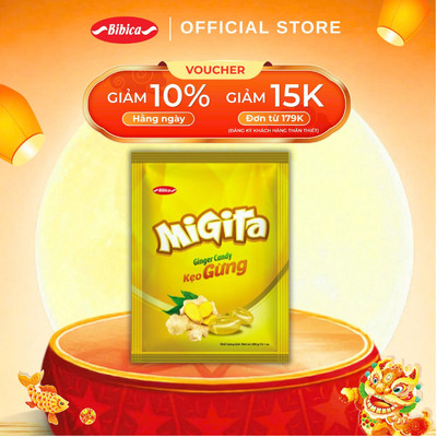 Kẹo Cứng Migita Bibica 400g Vị Gừng Ấm Hoặc Vị Me Chua Ngọt Thơm Ngon