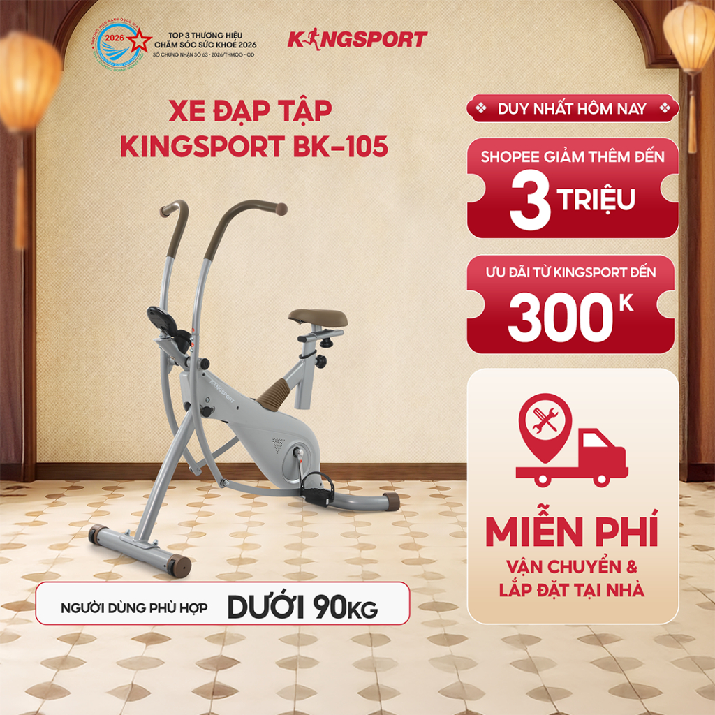 CHỈ GIAO MIỄN BẮC | Xe đạp tập KINGSPORT BK-105 tập luyện toàn thân, kháng lực đa cấp độ, có đồng hồ
