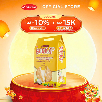 Bánh Gooka Cracker Nougat Filling Vị Dừa Sầu Riêng Bibica