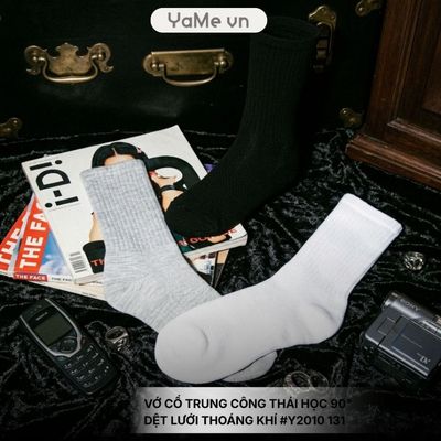 Vớ Cổ Trung Công Thái Học 90° Dệt Lưới Thoáng Khí #Y2010 131 24526 |YaMe|