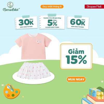 Bộ váy áo cộc tay La Pomme chấm bi ngọt ngào -Sợi Natural Cotton thoáng mát – Bé gái - 9M - 3Y