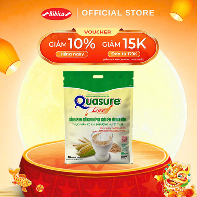 Túi Ngũ Cốc Quasure Light Sữa Bibica 400g, Thực Phẩm Dành Cho Người Ăn Kiêng, Tiểu Đường
