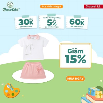 Bộ váy áo cộc tay La Pomme cổ cách điệu phối nơ ngọt ngào - Sợi Natural Cotton thoáng mát – Bé gái - 9M - 5Y