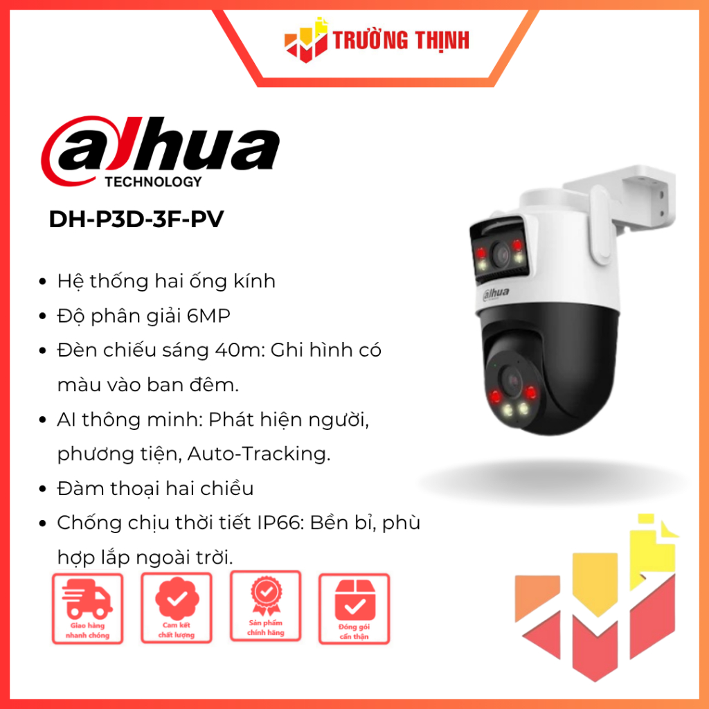 Camera Wifi Picoo Dual D1 6MP DAHUA DH-P3D-3F-PV | 6MP | Có màu ban đêm | IP66