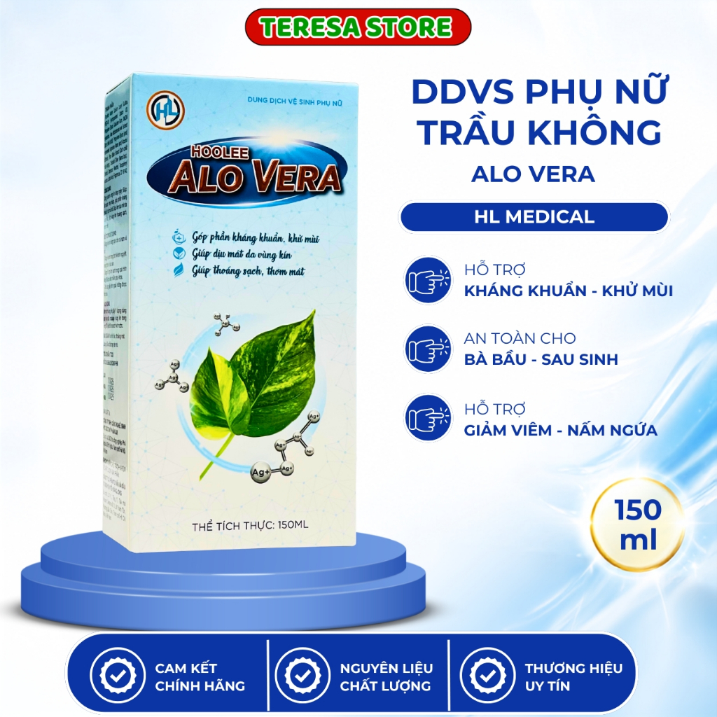 Dung Dịch Vệ Sinh Phụ Nữ AloVera 150ml Hỗ Trợ Ngừa Viêm Nhiễm, Làm Sạch, Dưỡng Ẩm, Giảm Ngứa