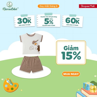 Bộ cộc tay La Pomme họa tiết kẻ sọc chàng vịt bảnh bao - Chất liệu Bamboo Cotton thoáng mát – Bé trai/gái - 6M - 3Y