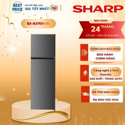 Tủ lạnh Sharp Inverter 247 lít SJ-X270V-SL