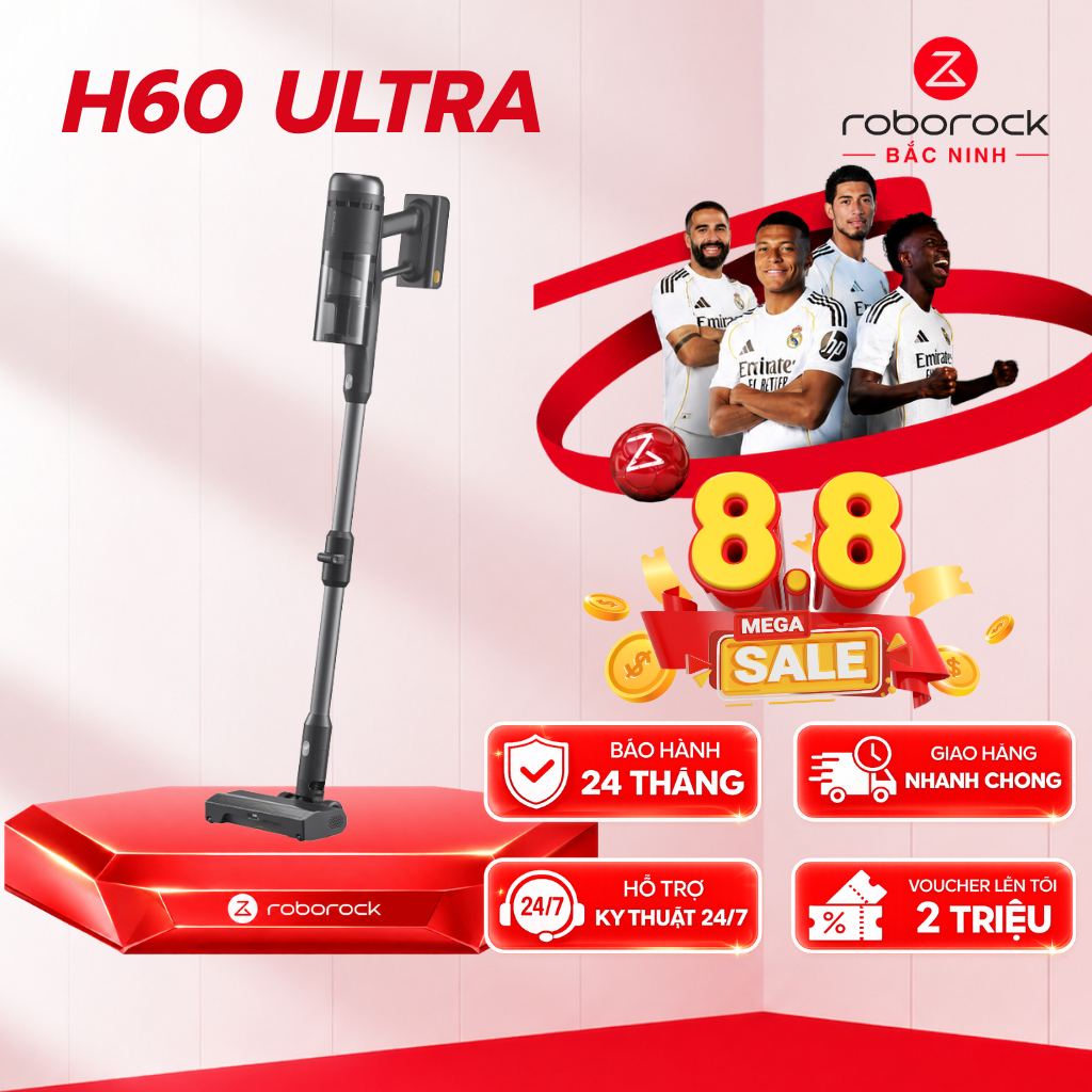 [CHÍNH HÃNG] Roborock H60 Ultra/ H60 | Máy hút bụi cầm tay không dây | Lực hút 210AW