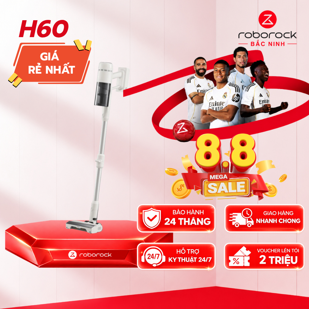 [CHÍNH HÃNG] Roborock H60/ H60 Ultra | Máy hút bụi cầm tay không dây | Lực hút 115AW
