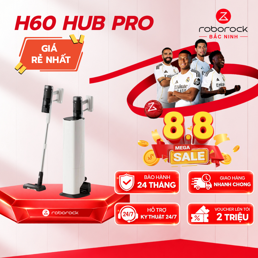 [CHÍNH HÃNG] Roborock H60 Hub Pro/ H60 Hub Ultra/ H60 Ultra | Máy hút bụi cầm tay| Lực hút 170AW