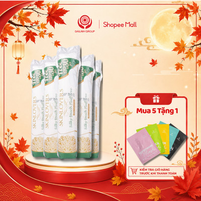 MUA combo 5 Bông Tẩy Trang Skinlovers 750 Miếng Siêu Tiết Kiệm Giá Tốt Tặng 1 mặt nạ