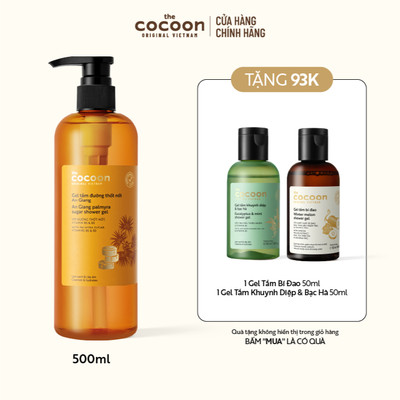 Gel tắm đường Thốt Nốt An Giang Cocoon 500ml Tặng 1 Gel tắm bí đao 50ml + 1 Gel tắm khuynh diệp bạc hà 50ml