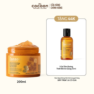 Tẩy da chết đường Thốt Nốt An Giang Cocoon 200ml Tặng 1 Gel tắm đường Thốt Nốt An Giang 50ml