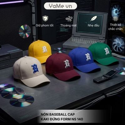 Nón Baseball Cap Kaki Đứng Form NS 140 23793 |YaMe|