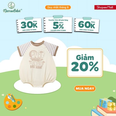 Body cộc tay La Pomme câu lạc bộ lướt sóng - Sợi Natural Cotton thoáng mát – Bé trai - 3M - 12M