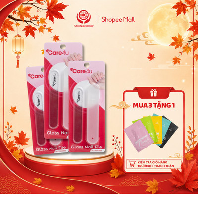 Combo 3 Dũa Móng Tay Thủy Tinh Care4u Dũa Nail Glass Cao Cấp Không Mòn Dễ Vệ Sinh