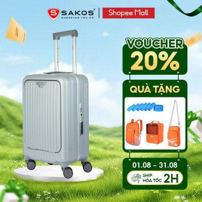 Vali Kéo Nhựa Du Lịch SAKOS MASTERY Z22 Size S (20inch) Khung Nhôm Khóa Sập Hiện Đại Khóa TSA Chất Liệu Nhựa PC Cao Cấp