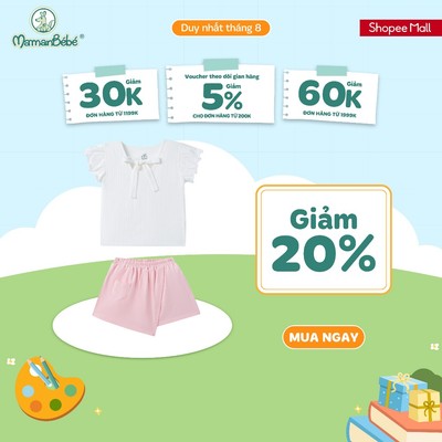 Bộ cộc tay La Pomme bèo nhún dệt vân mây điệu đà - Sợi Jacquard Cotton mềm mại, thoáng khí – Bé gái - 9M - 5Y