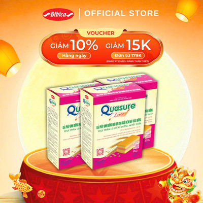Combo 3 Hộp Bánh Bông Lan Quasure Light Bibica 126g - Thực phẩm cho người ăn kiêng, tiểu đường