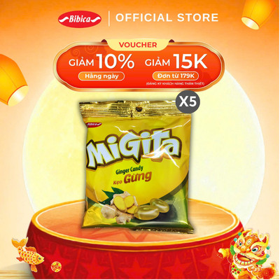 Combo 5 Kẹo Cứng Migita Bibica 70g Cay Nhẹ Thơm Ngon Truyền Thống
