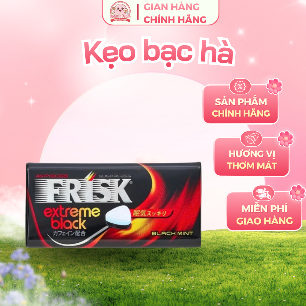 Kẹo bạc hà Frisk Extreme Black Mint đen - Hàng Nhật nội địa