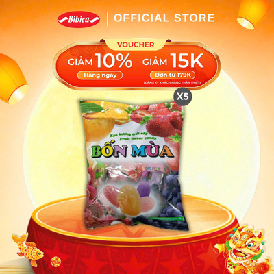 Combo 5 Kẹo Cứng Trái Cây Bốn Mùa Bibica 70g