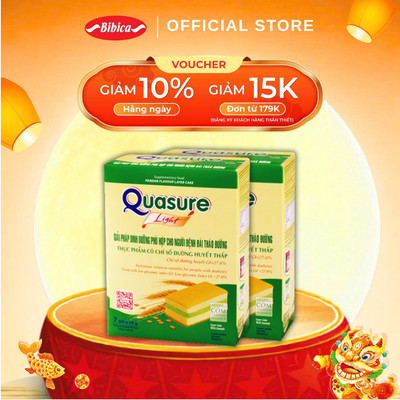 Combo 2 Bánh Bông Lan Quasure Light Bibica 126g, Thực Phẩm Dành Cho Người Ăn Kiêng, Tiểu Đường