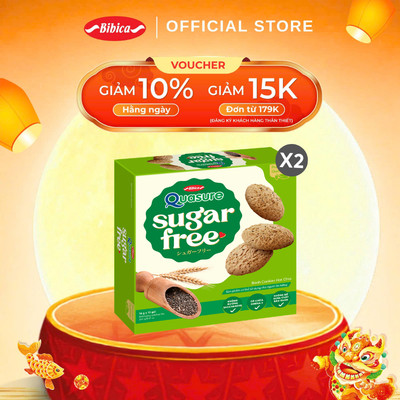 Combo 2 Hộp Bánh Ăn Kiêng Không Đường Quasure Sugar Free 224g, 240g Bibica