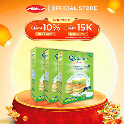 Combo Hộp Bánh Bông Lan Quasure Light Bibica 180g - Giải pháp cho người ăn kiêng, tiểu đường