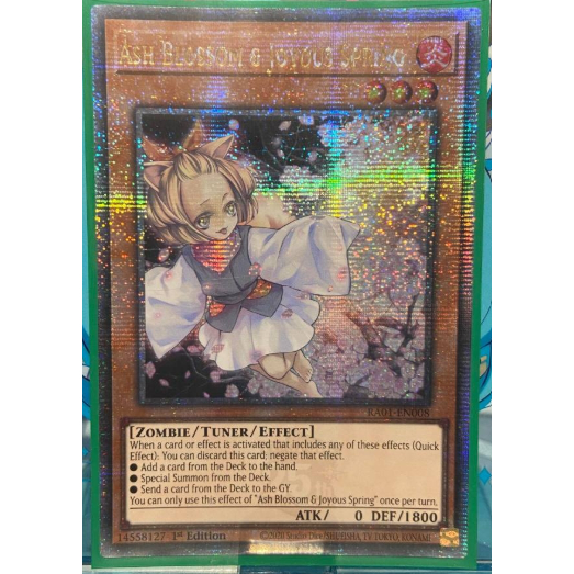 Thẻ bài Yugioh - TCG - Ash Blossom & Joyous Spring / RA01-EN008 - Quarter Century Secret Rare