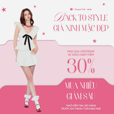 DOTTIE - Quần váy bí dáng xòe - Trắng - Q0420