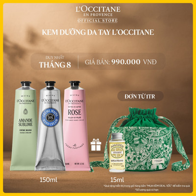 Kem Dưỡng Tay L'Occitane Hand Cream Giúp Dưỡng Ẩm, Dưỡng Da Tay Mềm Mịn 150ml