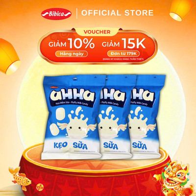 Combo 3 Kẹo Mềm Sữa aHHa Bibica 120g