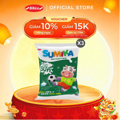 Combo 3 Kẹo Mềm Sumika Sữa Bibica 140g