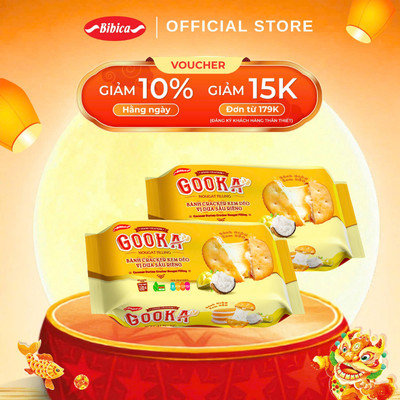 Combo 2 Bánh Gooka Cracker Nougat Filling Vị Dừa Sầu Riêng