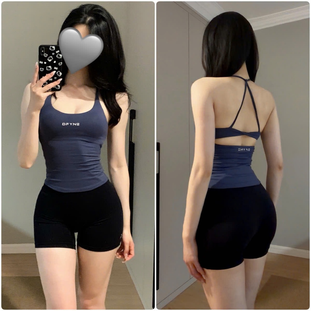 [DFYNE] A204 Twist Longline  Bra Quai Yếm Mềm Mịn Cho Yoga Gym G-Fashion
