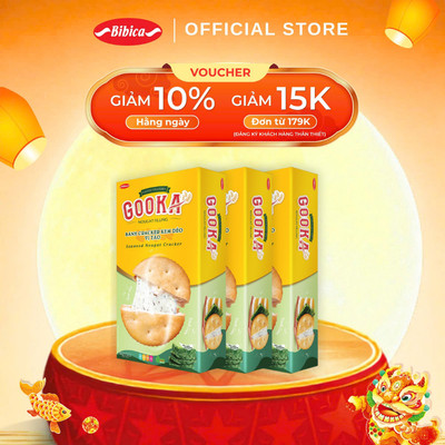 Combo 3 Bánh Gooka Cracker Nougat Filling Vị Tảo Biển Bibica