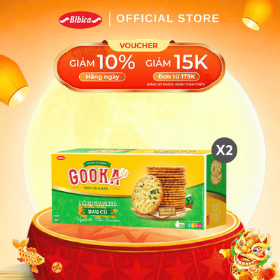 Combo 2 Bánh Gooka Cracker Giòn Vị Rau Củ Bibica 180g