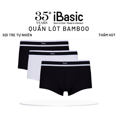 Combo 3 Quần lót nam iBasic trunk bamboo kháng khuẩn thoáng khi thấp hút vượt trội PANM129