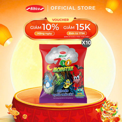 Kẹo Dẻo Zoo Monster Bibica 24g, 96g