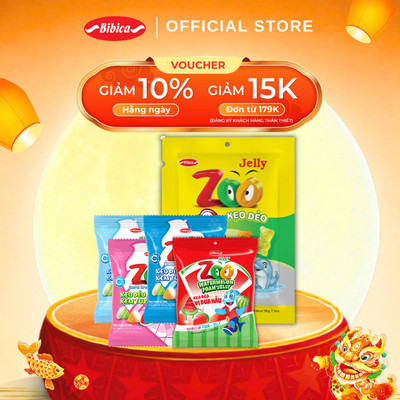 Combo 31 Gói Kẹo Dẻo Zoo Mix 4 Vị Ăn Thử - 10 Kem Tuyết, 10 Dưa Hấu, 10 Sâu Kỳ Thú 24g, 1 Kẹo Dẻo Áo Dầu 100g