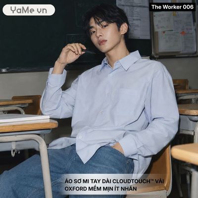 Áo Sơ Mi Nam Tay Dài CloudTouch™ Vải Oxford Mềm Mịn Ít Nhăn The Worker 006 Dáng Vừa Vặn F3 024712 |YaMe|
