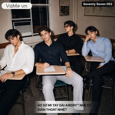 Áo Sơ Mi Nam Tay Dài AirDry™ Co Giãn Thoát Nhiệt Tốt Seventy Seven 052 Dáng Ôm Vừa F2 24992 |YaMe|