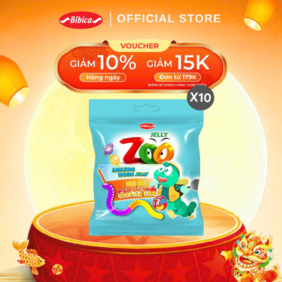 Combo Kẹo Dẻo Zoo Bibica Sâu Kỳ Thú Mềm Dẻo Hương Trái Cây Mix Vị